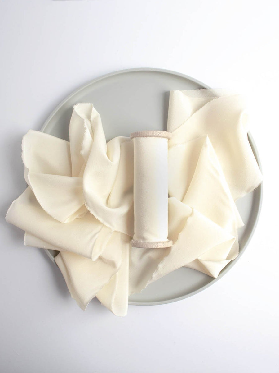 Alabaster - Classic Crepe Silk Ribbon – HoneySilks & CO