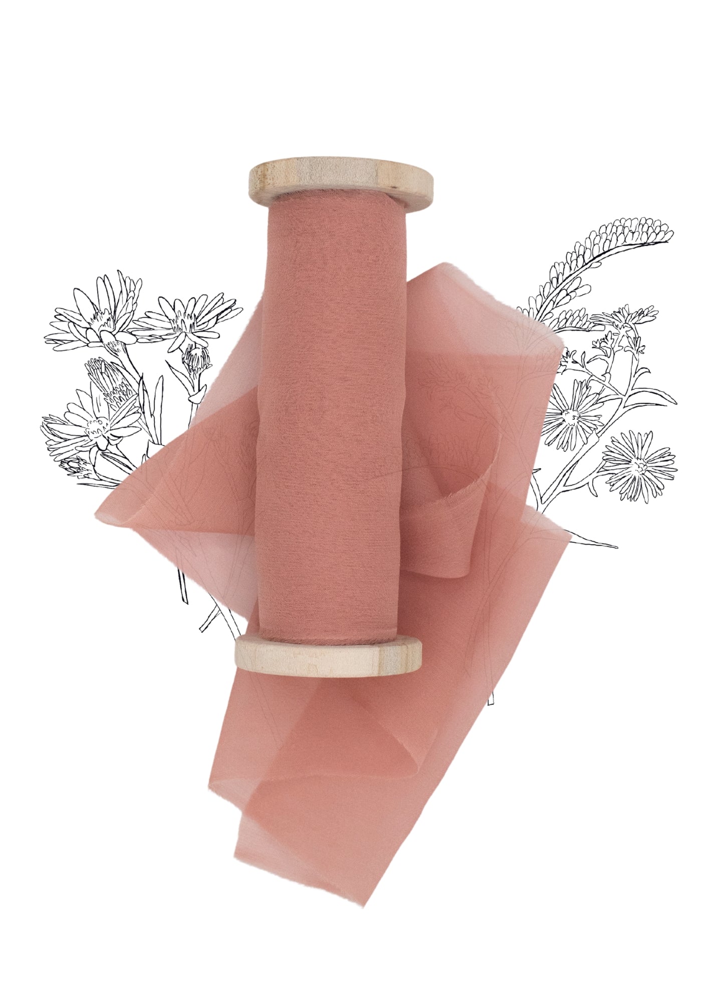 Blush Organic Silk Ribbons Plant-based, Hand Dyed — Feathers and Stone