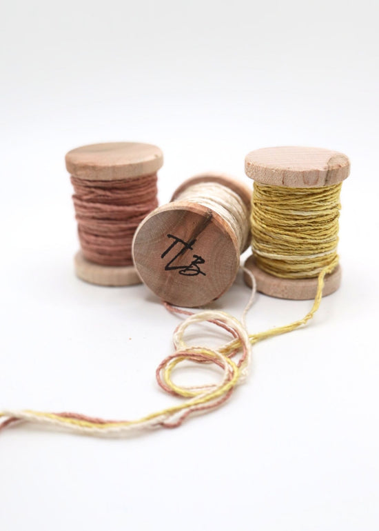 Shades of Gold Silk/Wool Twine, Hand Spun and Naturally Dyed. - The Lesser Bear