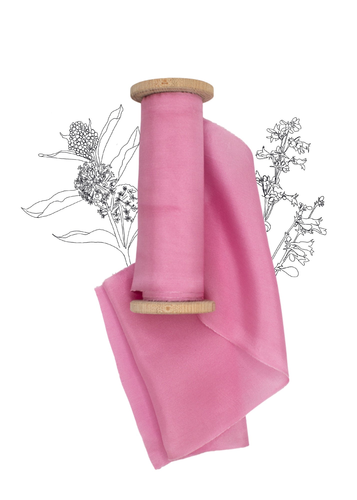 Geranium ribbon setGibb & Hiney, hand-dyed silk ribbon, 5 colors, 2  widths